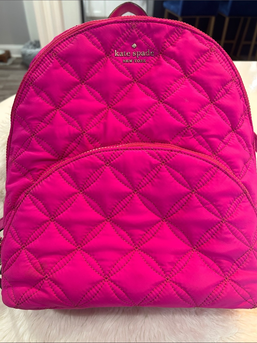 kate spade Quilted Neon Pink Backpack